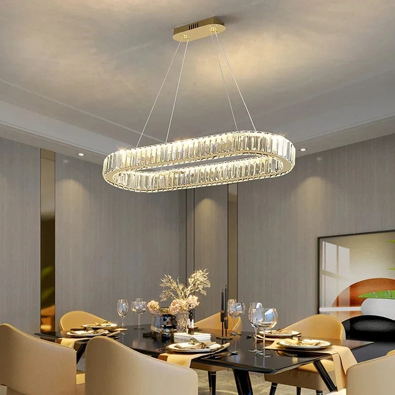 GreeLustr Luxury LED Pendant Light Crystal Chandelier