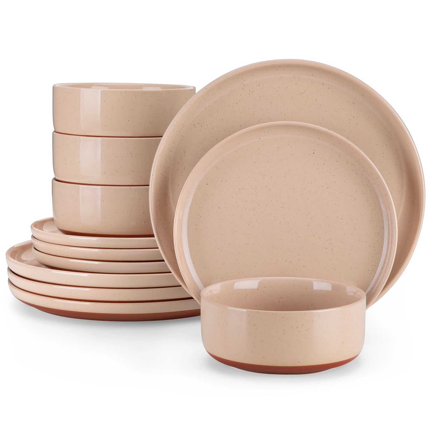Malacasa Tara Stoneware Dinnerware Set Plates Bowls