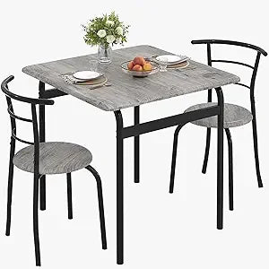 Dining Table Set MDF Tabletop With Metal Frame And Chairs