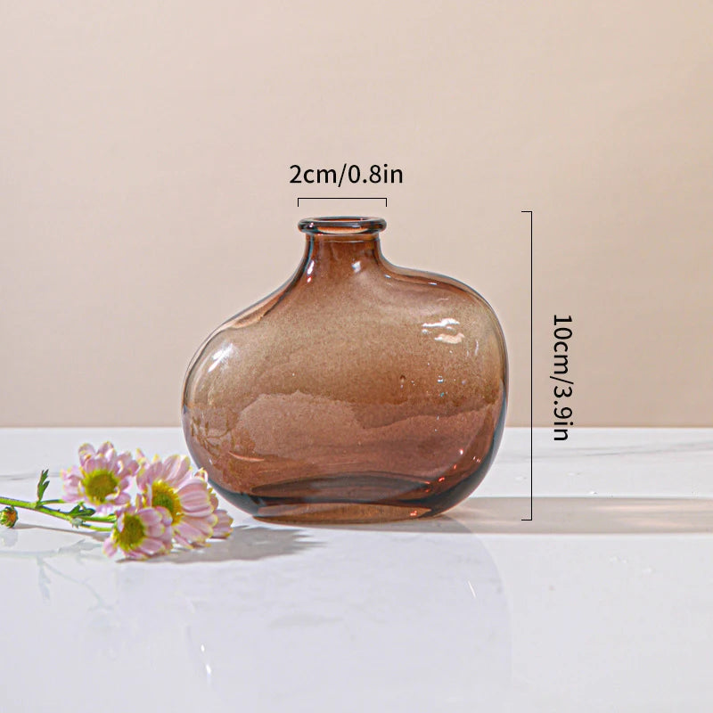 Function Retro Glass Flower Vase Hydroponic Bottle Decor