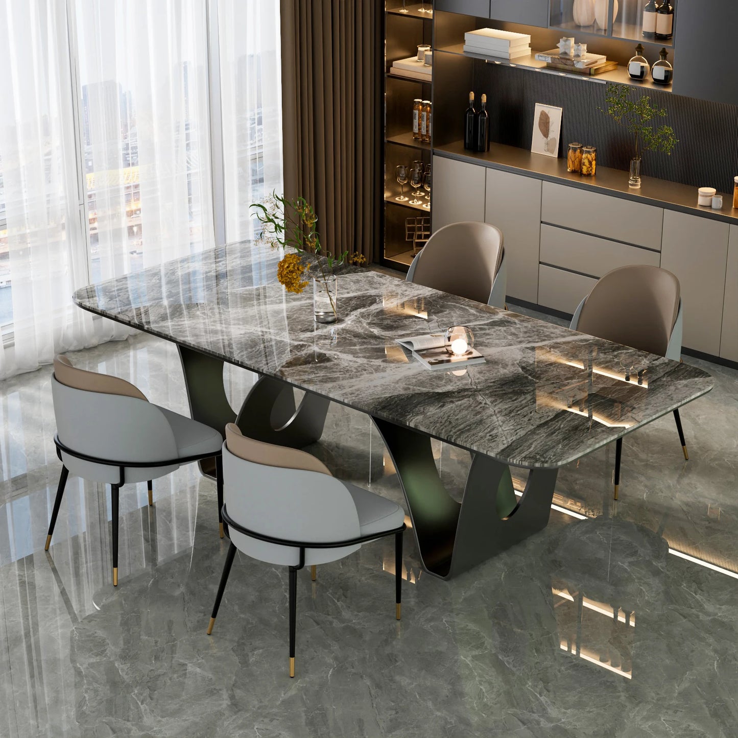 LUVODI Luxury Set Of 2 Dining Chairs Microfiber Leather