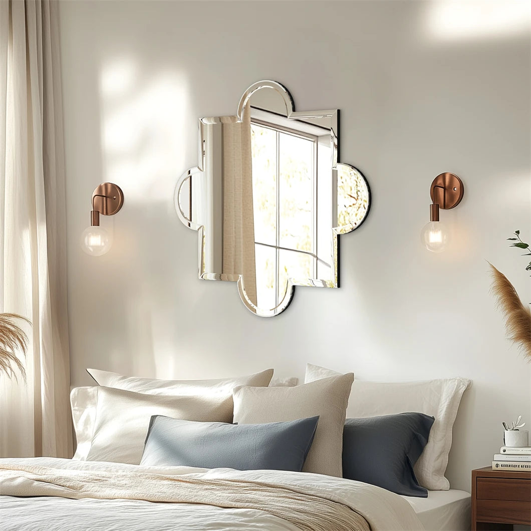 BORWARTH Frameless Wall Mirror Beveled Edge for Vanity