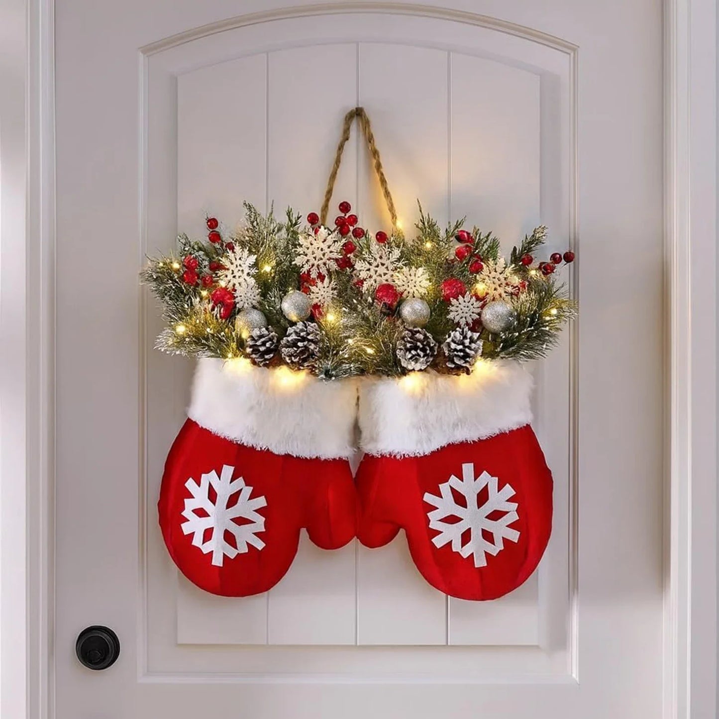 Guangdong Christmas Glove Shaped Floral Wreath Indoor Doors Deluxe Ornamentations
