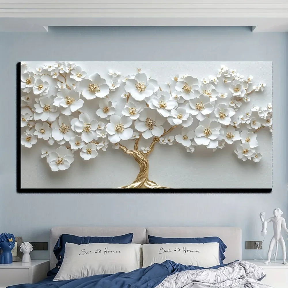 Nordic Flower Oil Painting On Canvas Modern Art Deco Wall