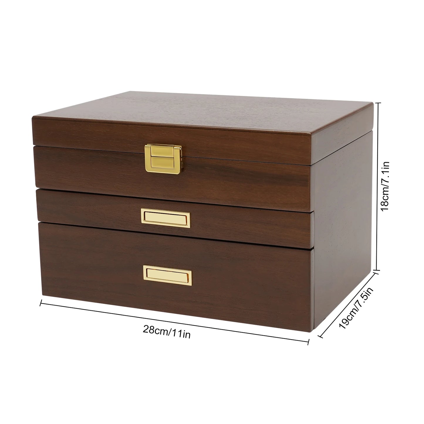 NONECN Wood Jewelry And Watch Display Case Organizer