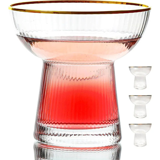 Stemless Margarita Glasses Set Of 4 Hand Blown Glassware