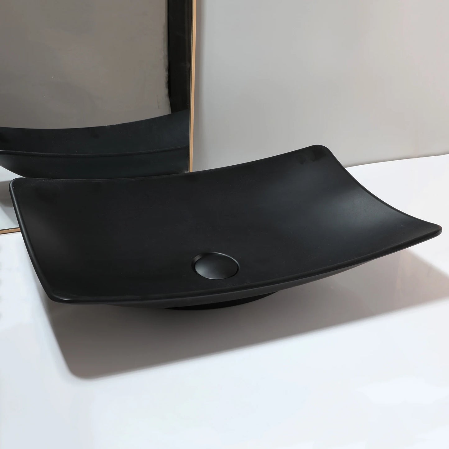 MEKKHALA Rectangular Vessel Sink Stone Resin Washbasin