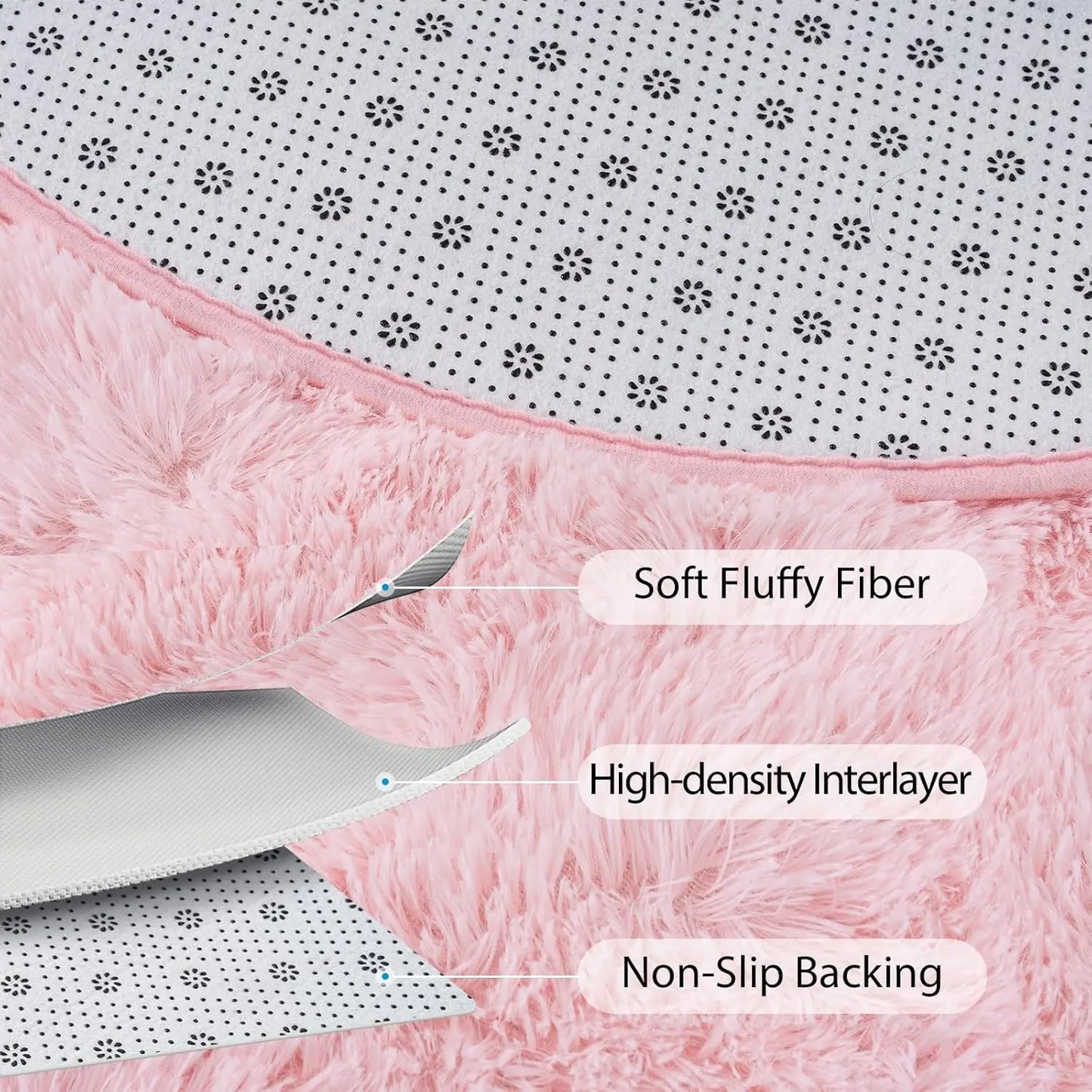 Aubusson Oval Fluffy Ultra Soft Area Rug For Bedroom