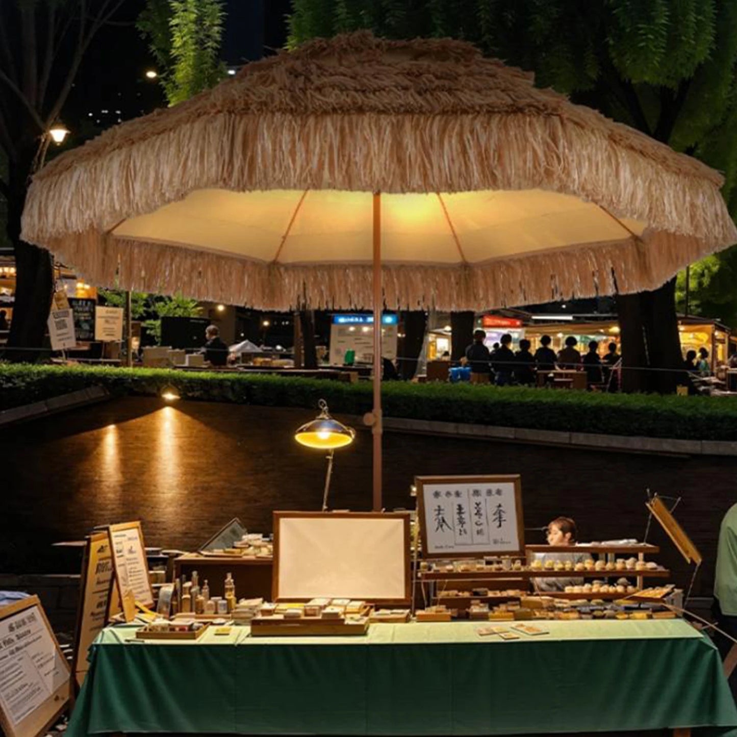 Hawaii Straw Tiki Umbrella for Patio and Poolside Outdoor