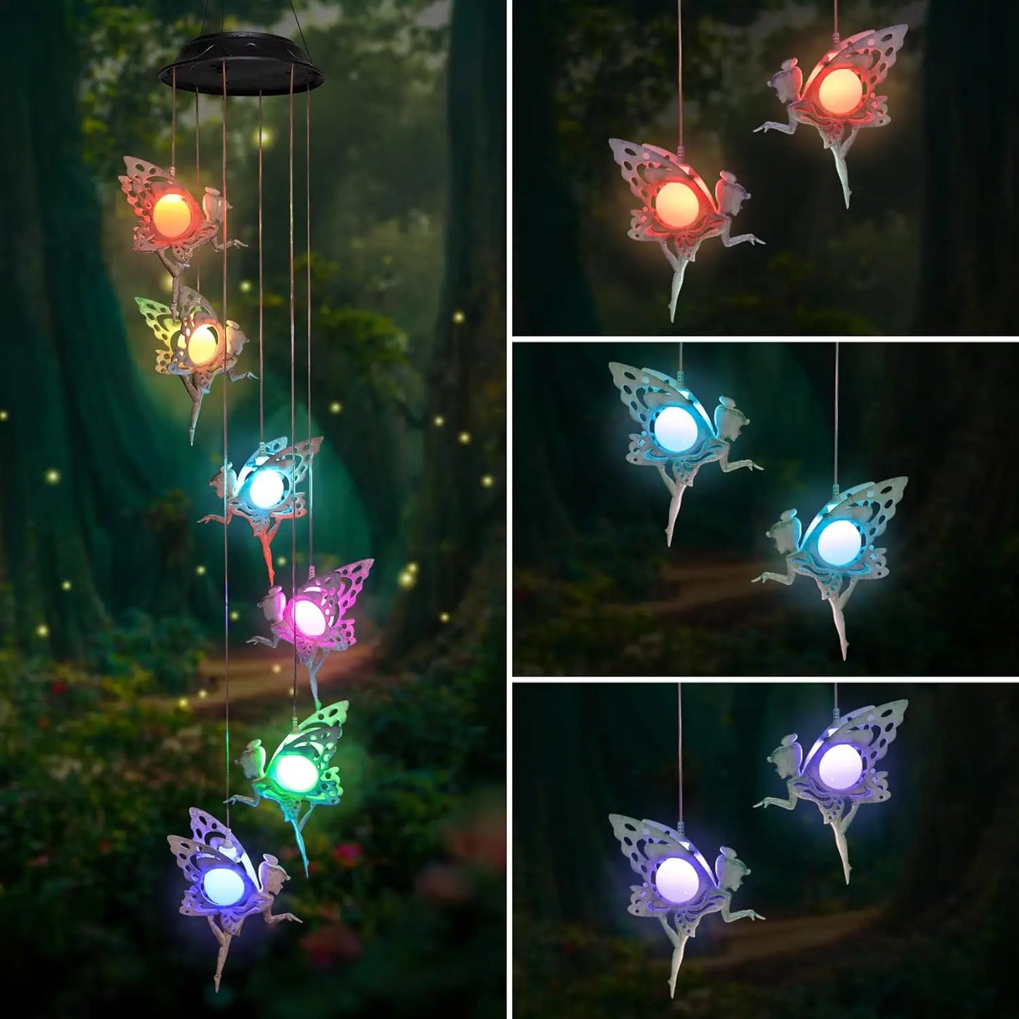 Hign Concerned Solar Wind Chimes Sun Moon Star Lights Garden