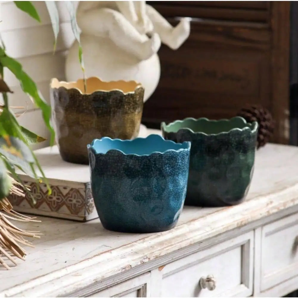 Hign-concerned Modern Glazed Polystone Planter Indoor