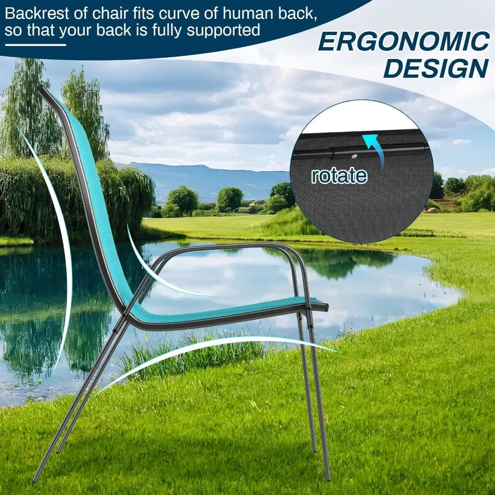 Patio Dining Chairs Stackable All Weather Teslin Chair