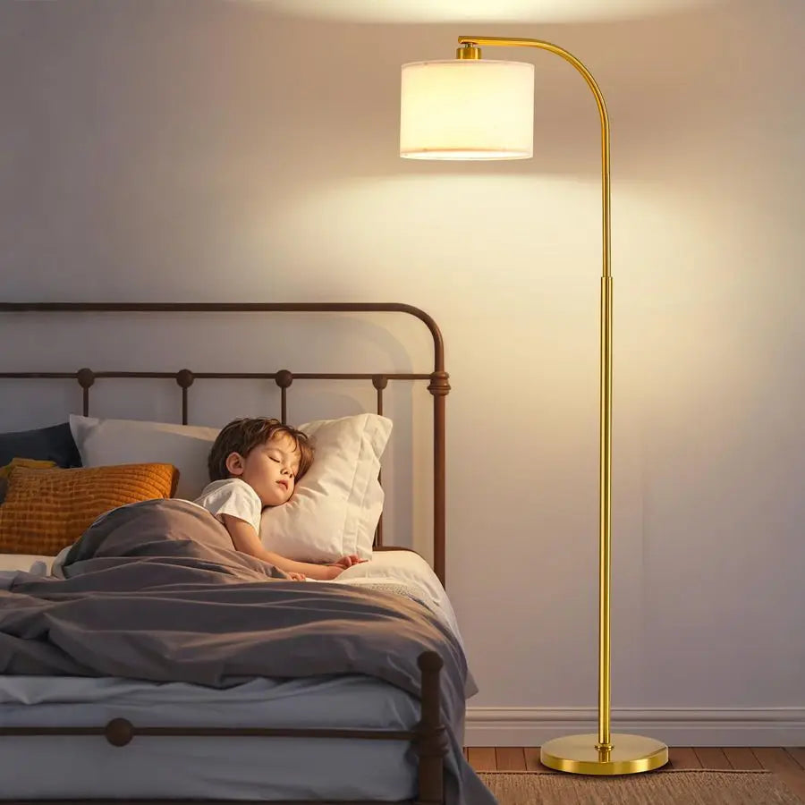 Modern Floor Lamp With Fabric Shade And 9W LED Bulb Not Included