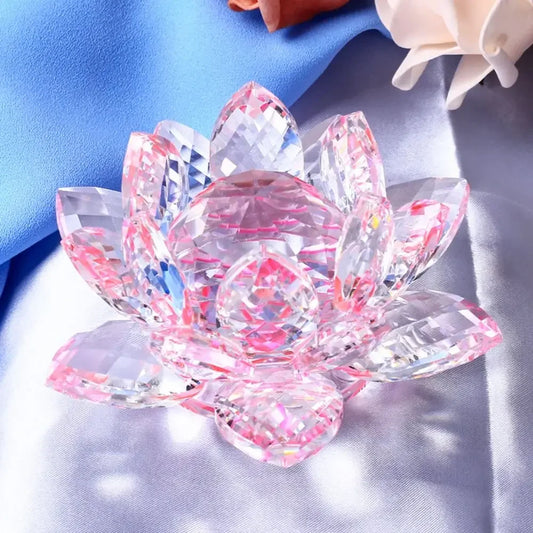 Crystal Lotus Flower Figurine For Home Decor And Gifts