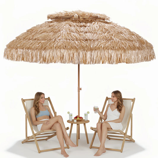 Hawaii Straw Tiki Umbrella for Patio and Poolside Outdoor