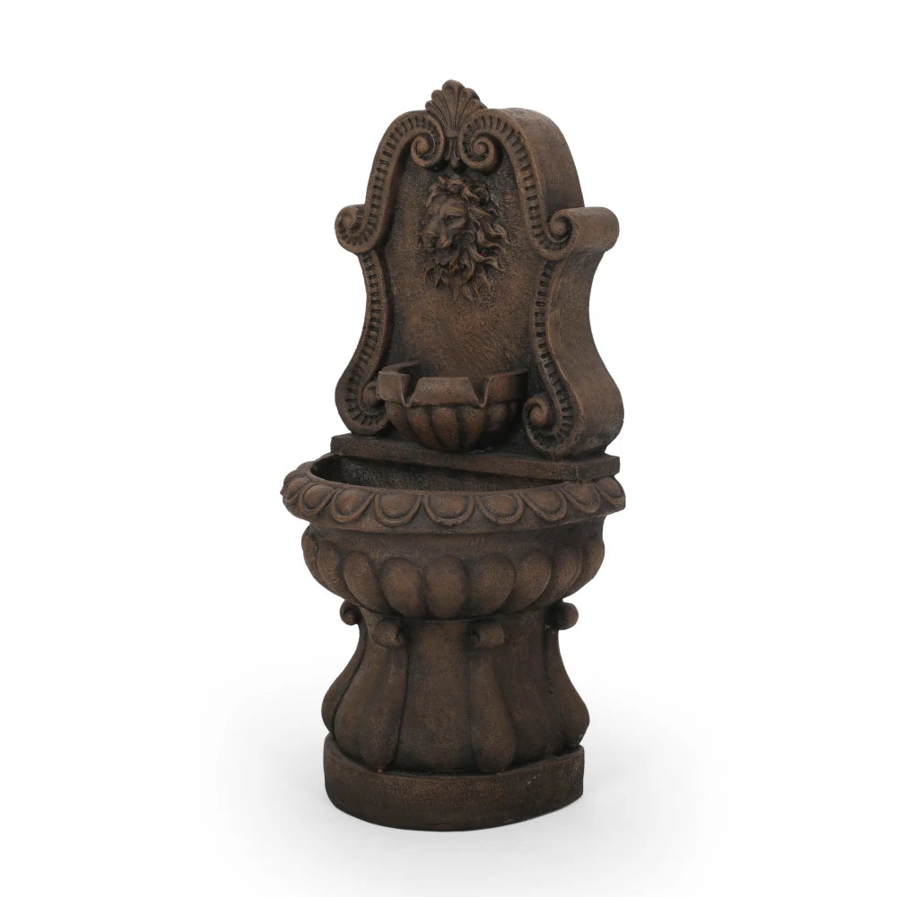 Olivia Lion Head Garden Outdoor Floor Fountain With Light