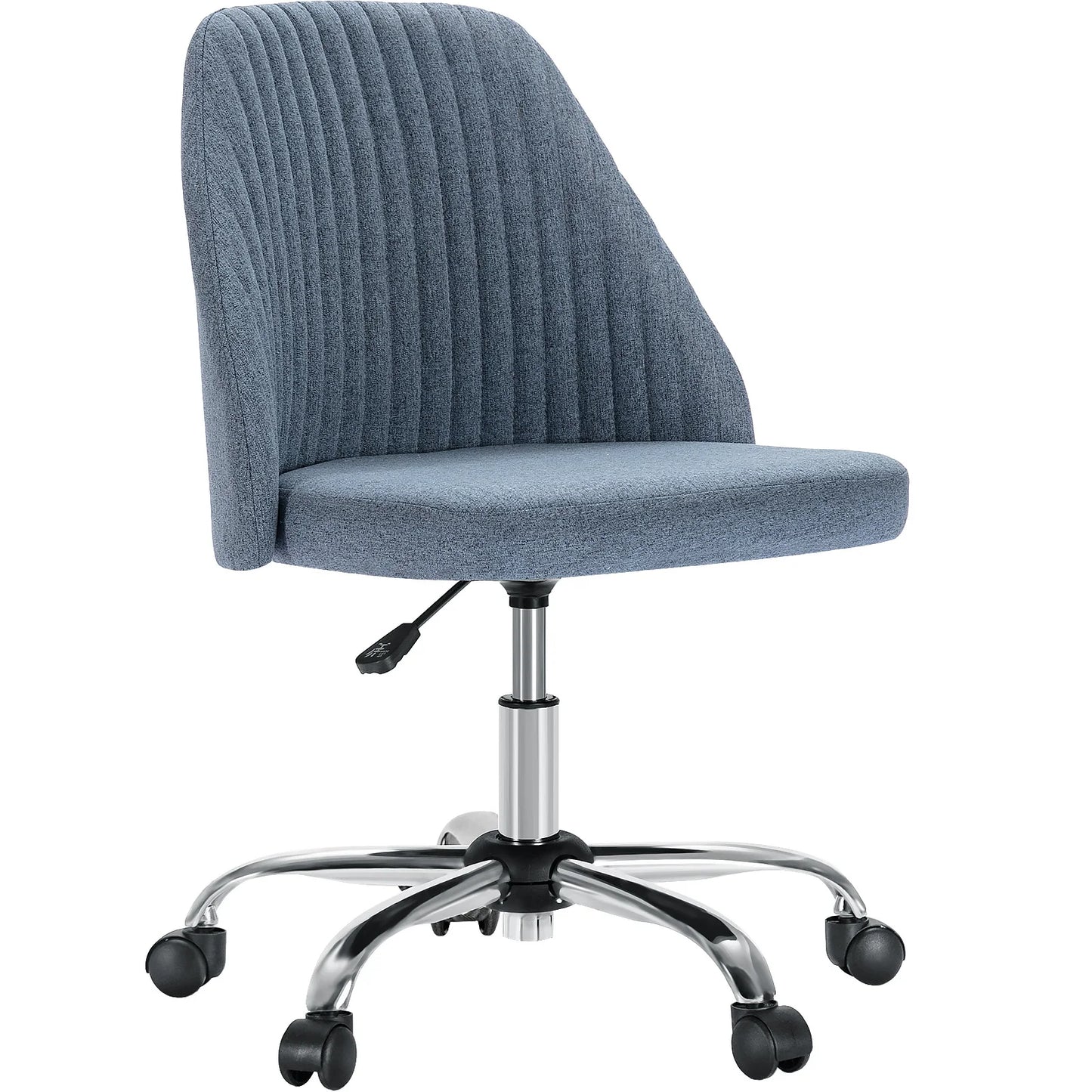 JHK Armless Desk Chair With Wheels Fabric Swivel Office