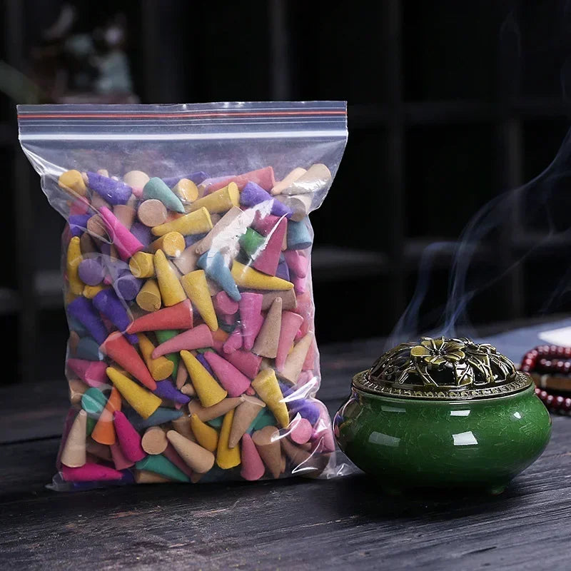 60Pcs Mixed Scented Incense Cones Waterfall Backflow Aromatherapy Anxiety Relief