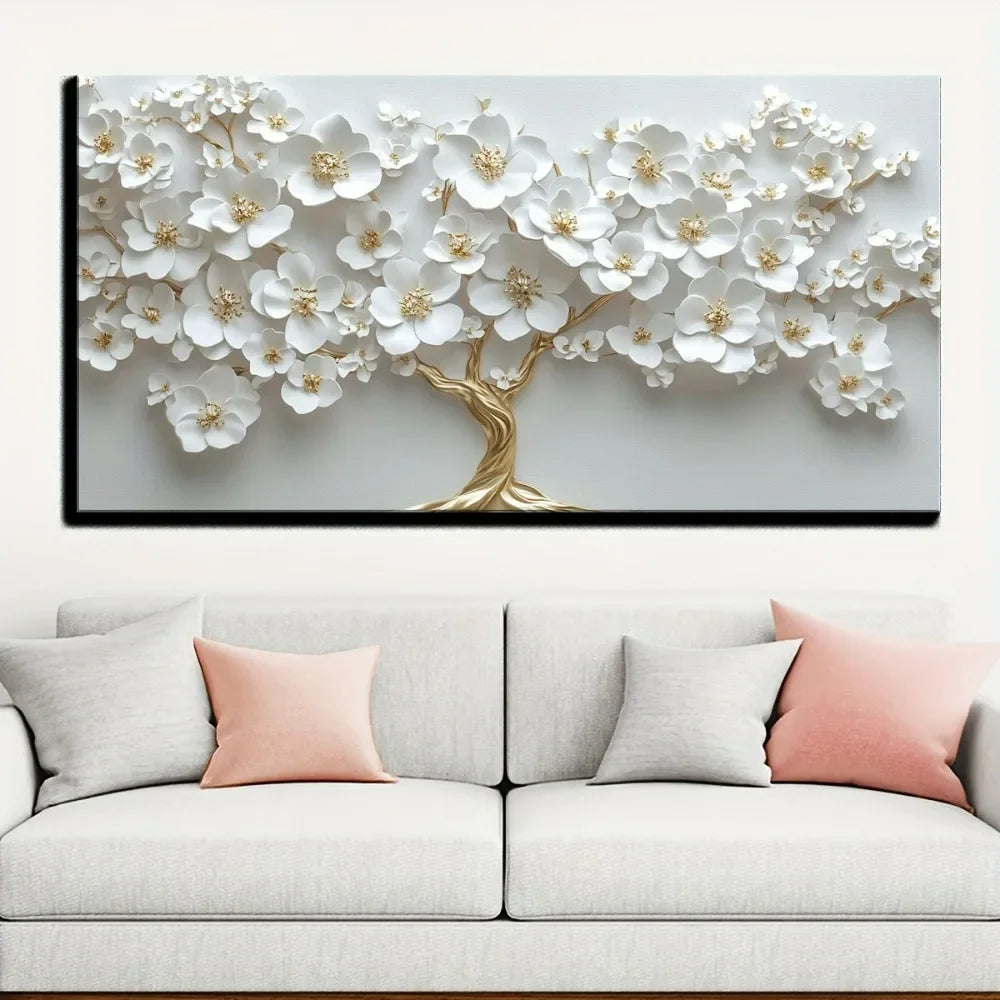 Nordic Flower Oil Painting On Canvas Modern Art Deco Wall
