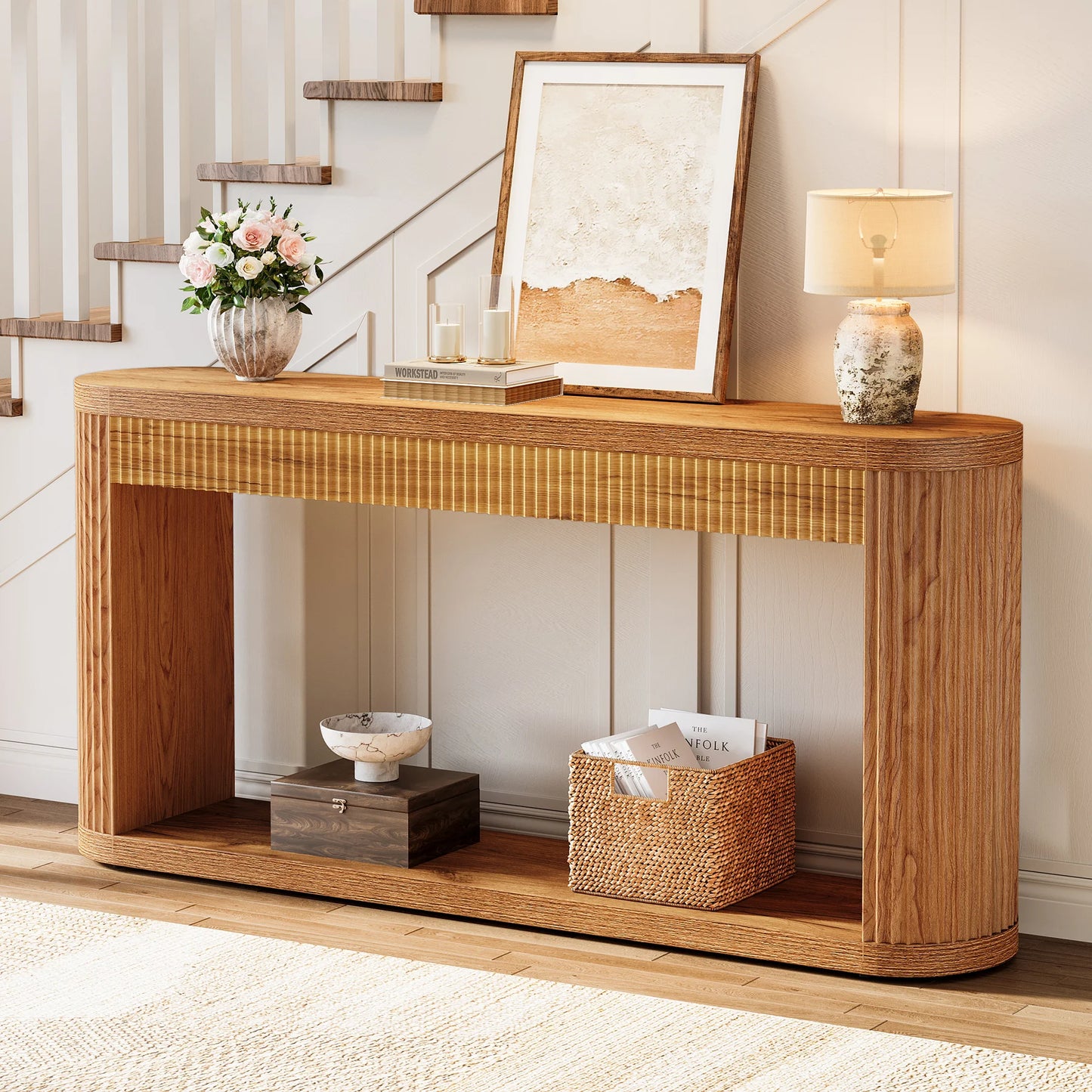 Tribesigns Fluted Console Table For Entryway Hallway Foyer