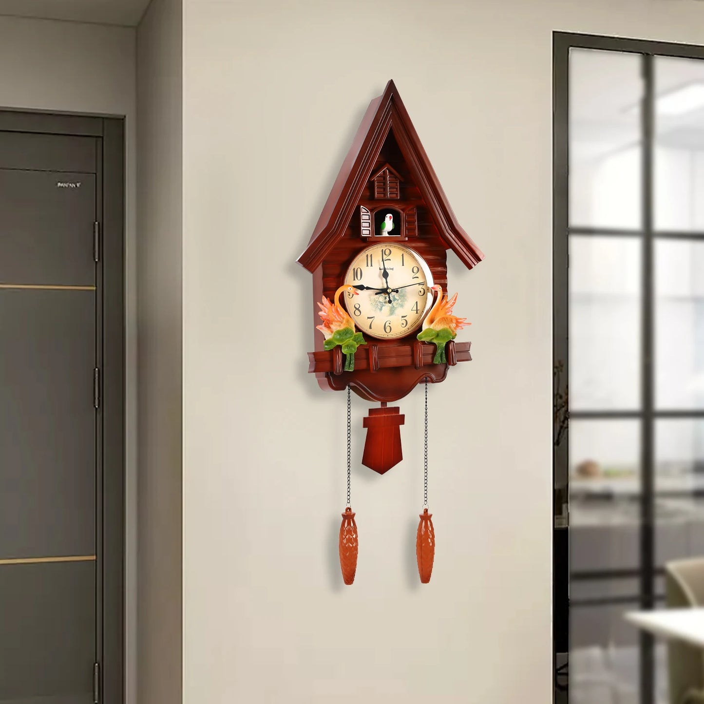 Feature Modern Wall Clock Living Room Plastic Silent