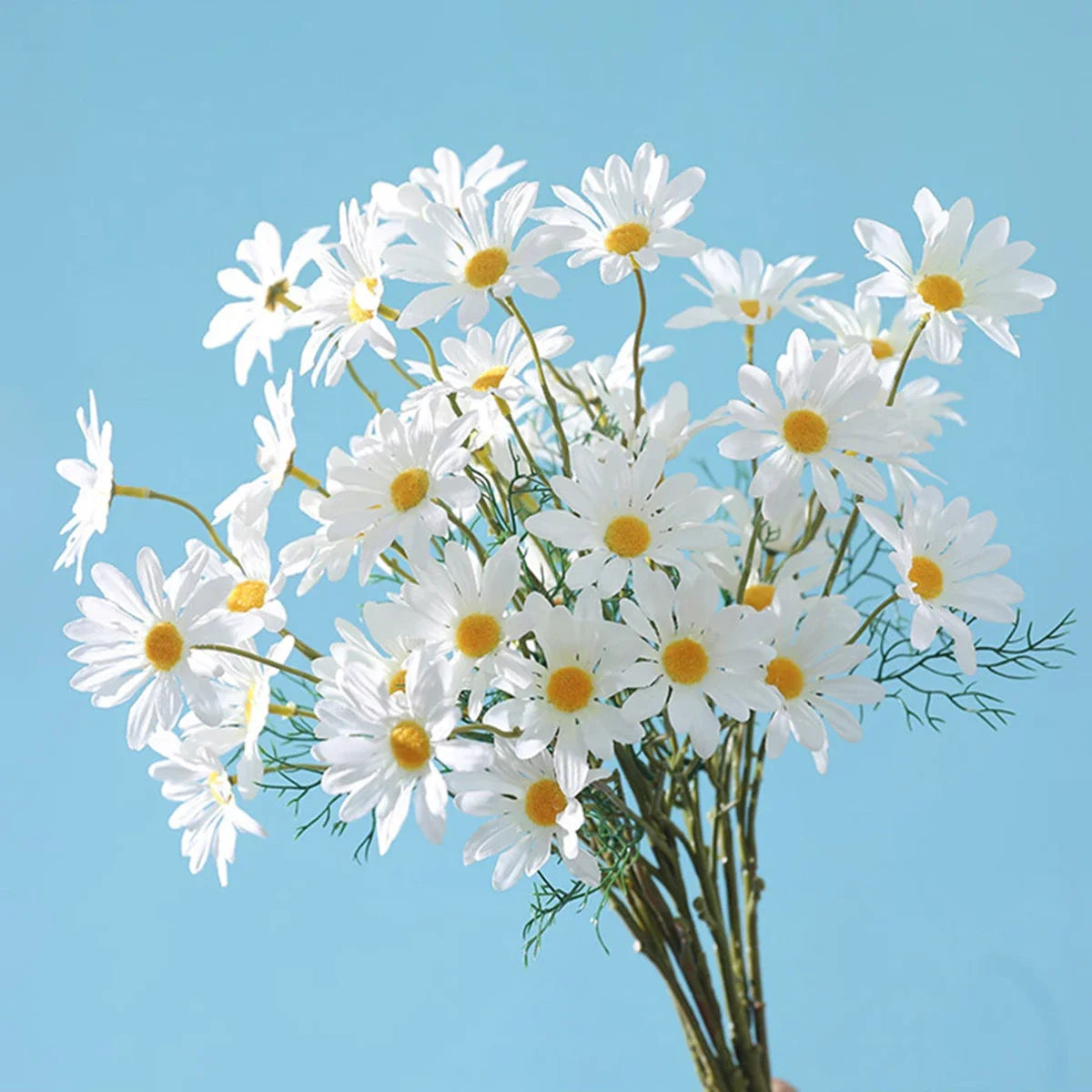 White Daisies Silk Artificial Flowers Bouquet for Weddings