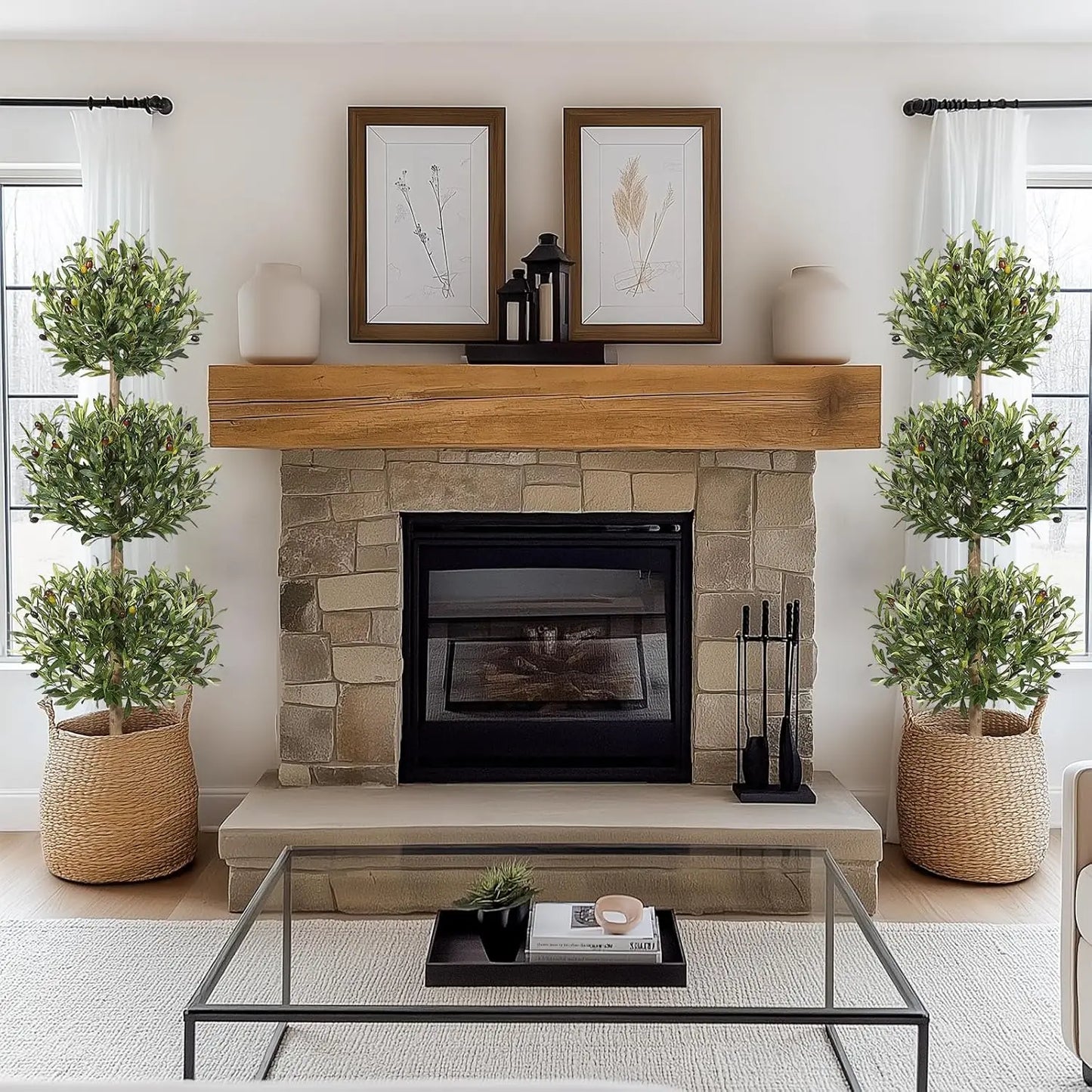 HiMIS Artificial Olive Tree Indoor Decor with Planter