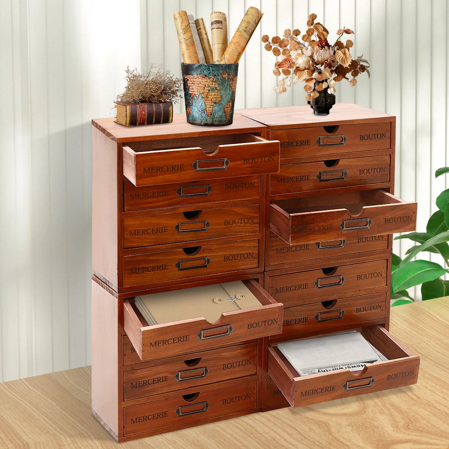 SichuanHign Four Tier Drawer Organizer With 16 Drawers