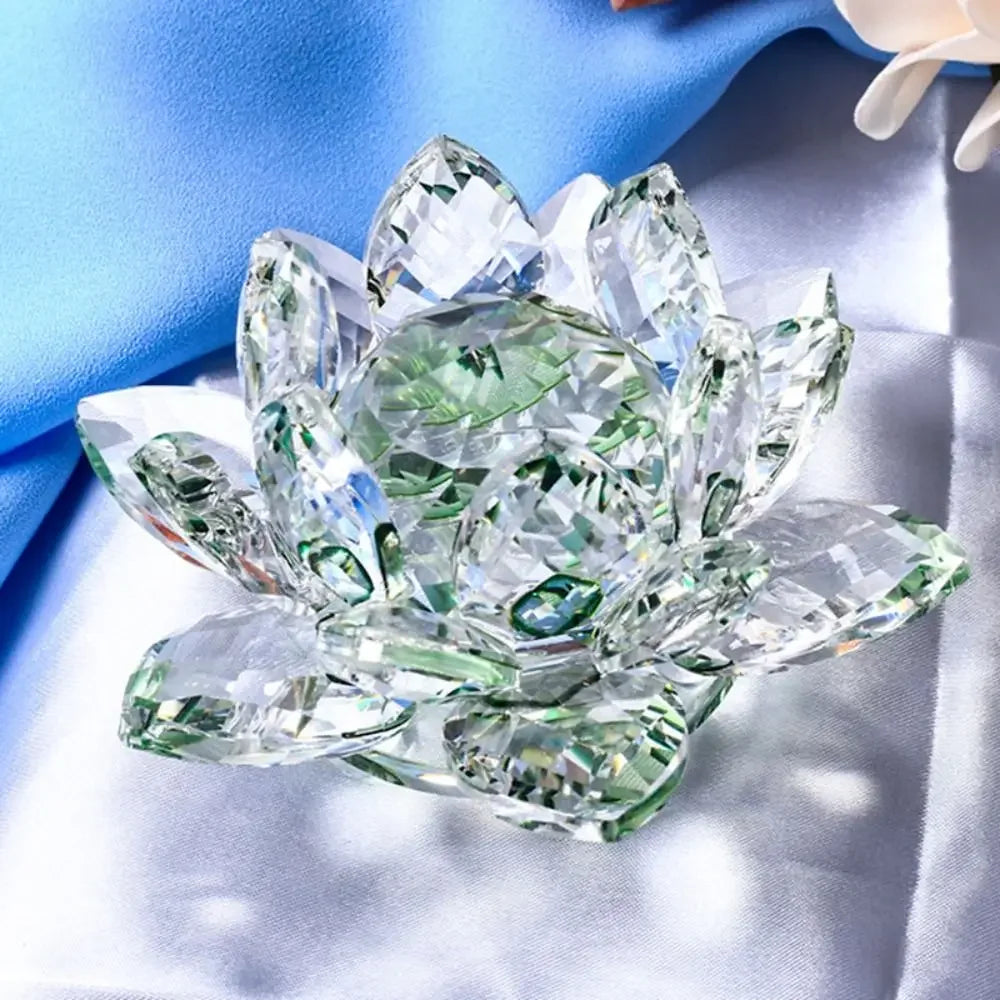 Crystal Lotus Flower Figurine For Home Decor And Gifts