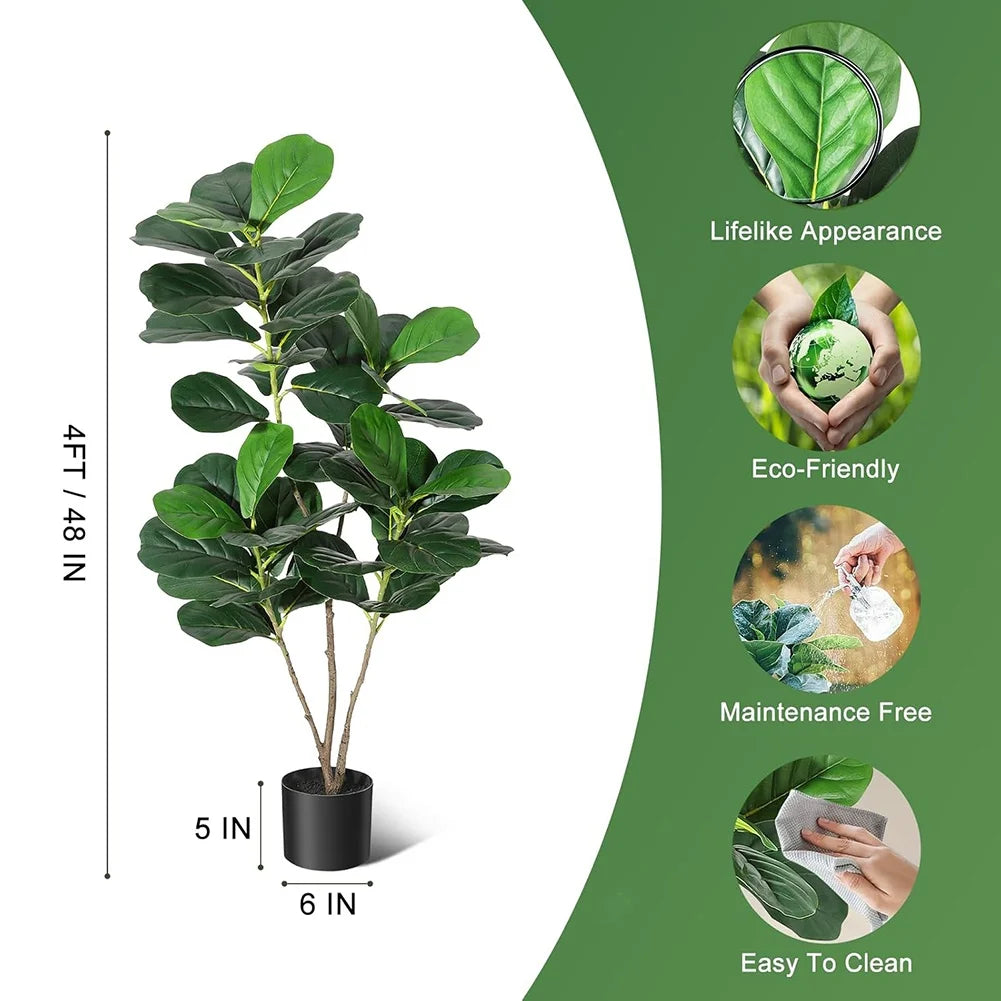 HiMIS Fiddle Leaf Fig Artificial Tree For Home Decor