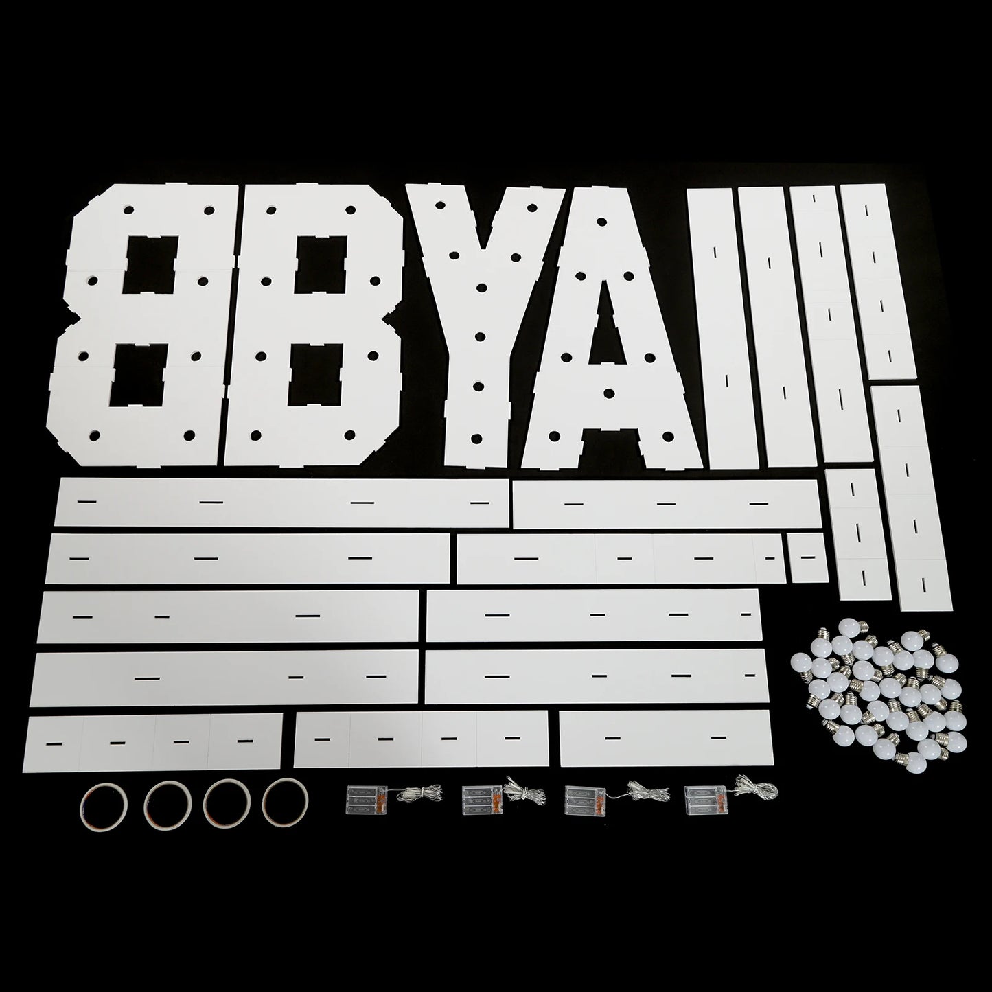 White LED Light Up Letter Lights For Baby Birthdays Showers