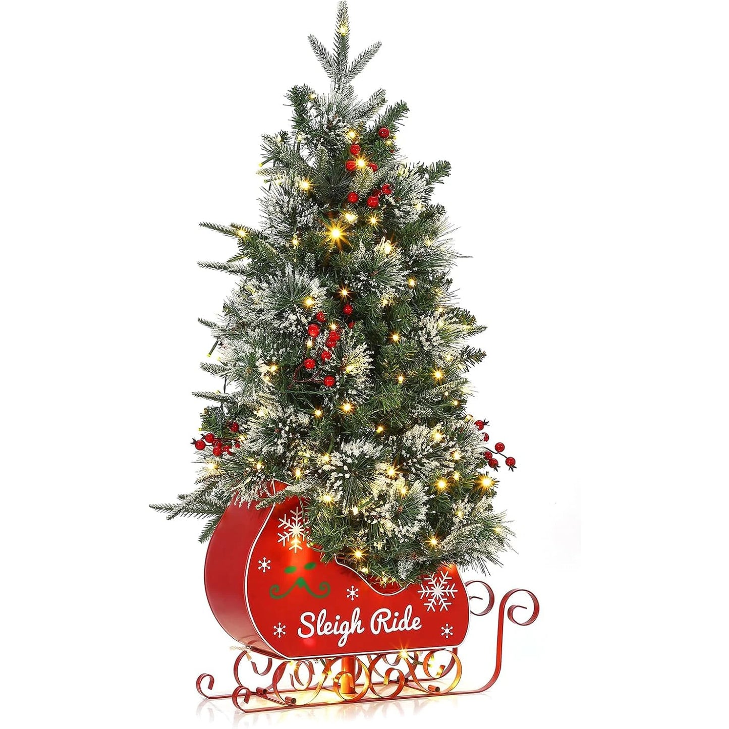 Electronic Prelit Tree With 78 Lights 8 Modes Berry Accents