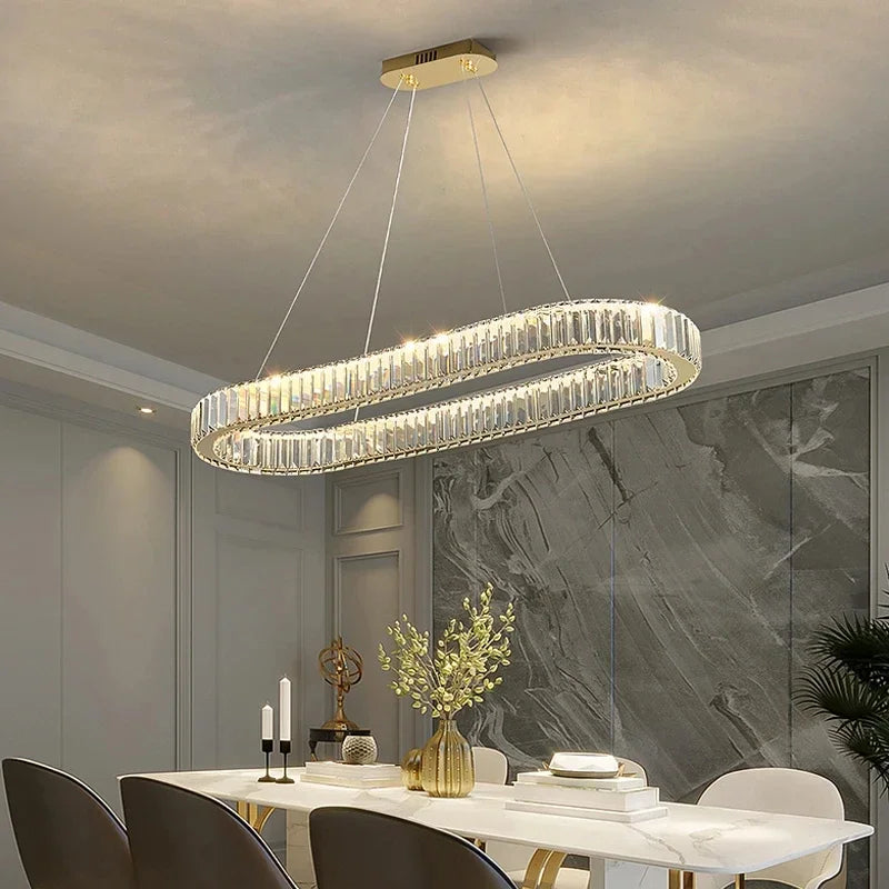 GreeLustr Luxury LED Pendant Light Crystal Chandelier
