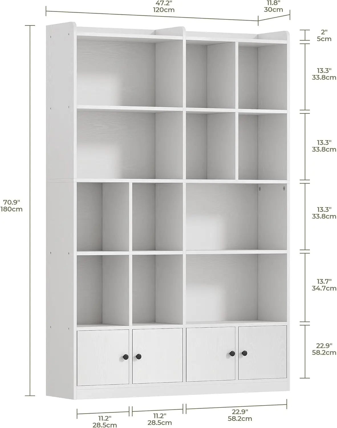 IRONCK SixTier Bookcase With TemperedGlass Doors Floor Standing DisplayUnit HomeLiving