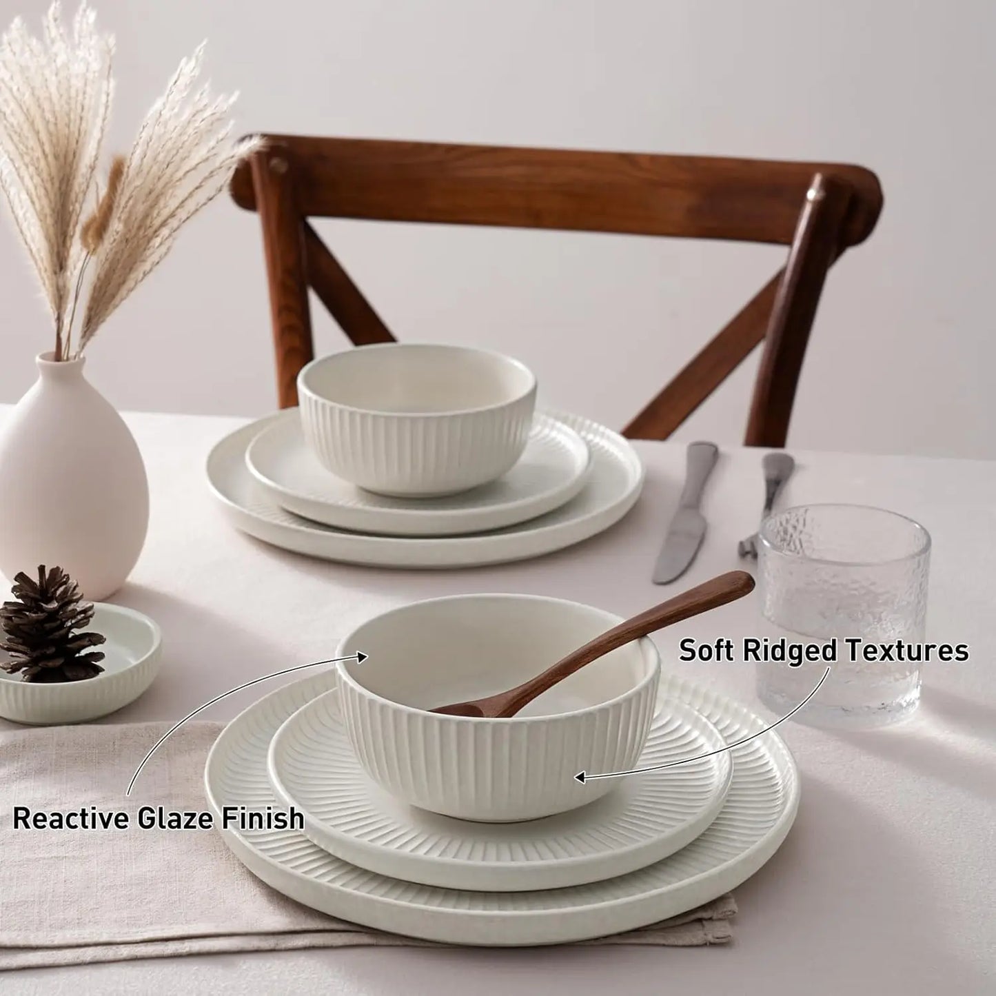 Starlight Dinnerware Set Plates And Bowls 12 Piece Dishware