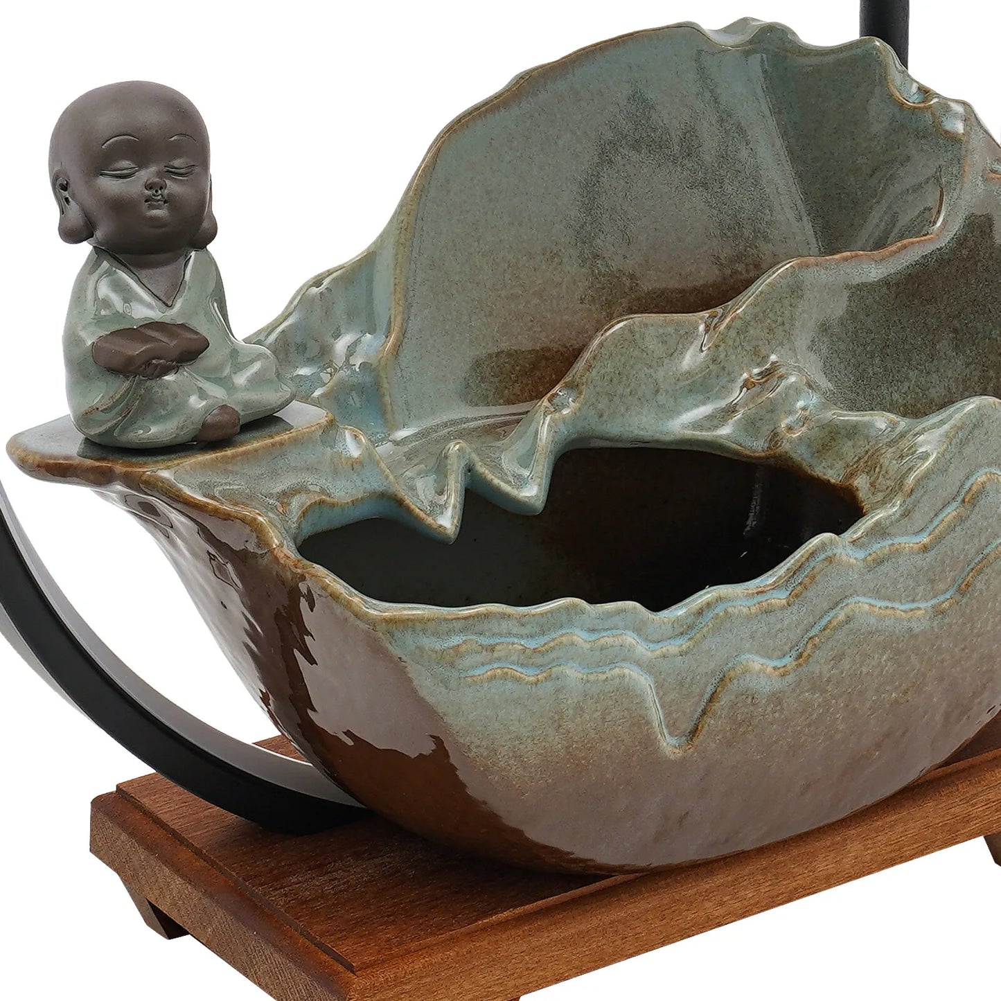 Hign-concerned Tabletop Ceramic Wood Water Fountain