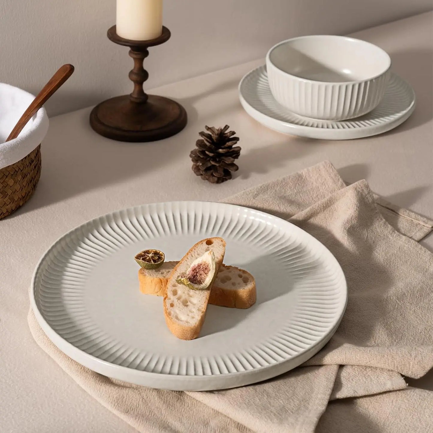 Starlight Dinnerware Set Plates And Bowls 12 Piece Dishware