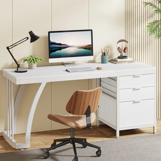 Tribesigns 3-Drawer Computer Desk With Reversible Drawers