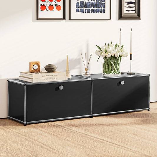 Furgle Modern TV Stand Storage Cabinet With Metal Frame