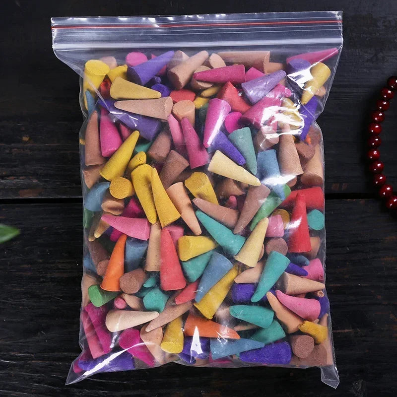 60Pcs Mixed Scented Incense Cones Waterfall Backflow Aromatherapy Anxiety Relief
