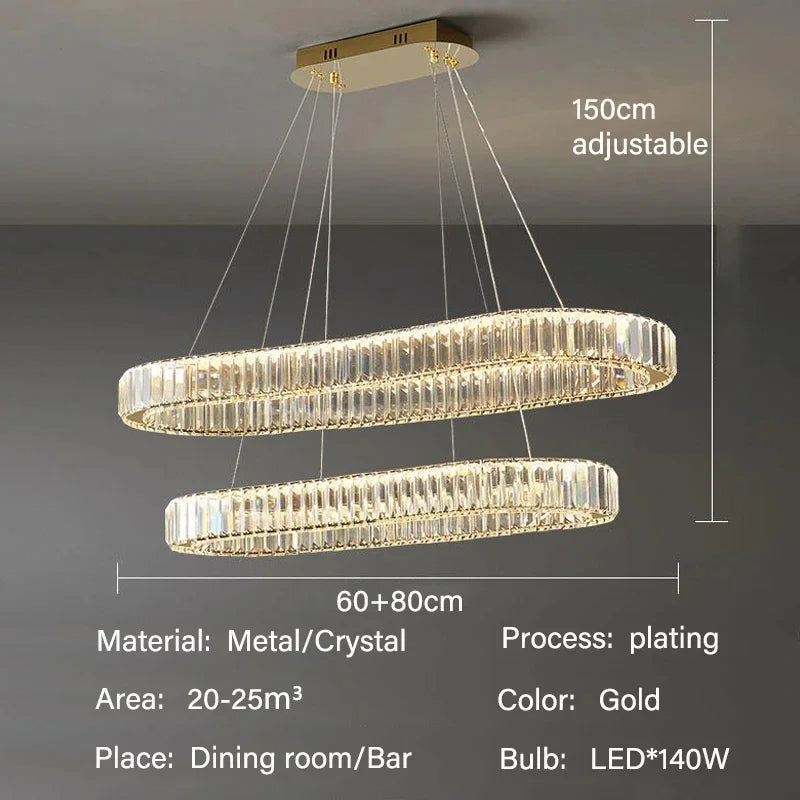 GreeLustr Luxury LED Pendant Light Crystal Chandelier