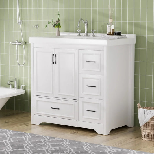 LWOH Bathroom Vanity With Double Doors And Drawers