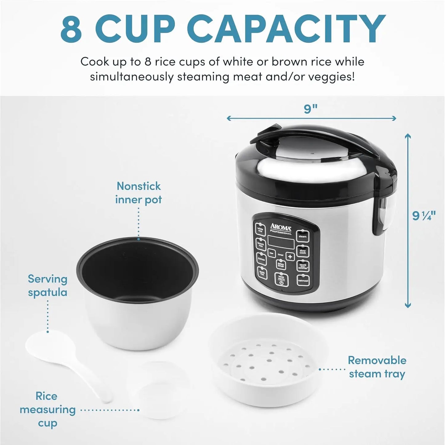 Digital Rice Cooker And Multicooker And Steamer And Oatmeal Cook