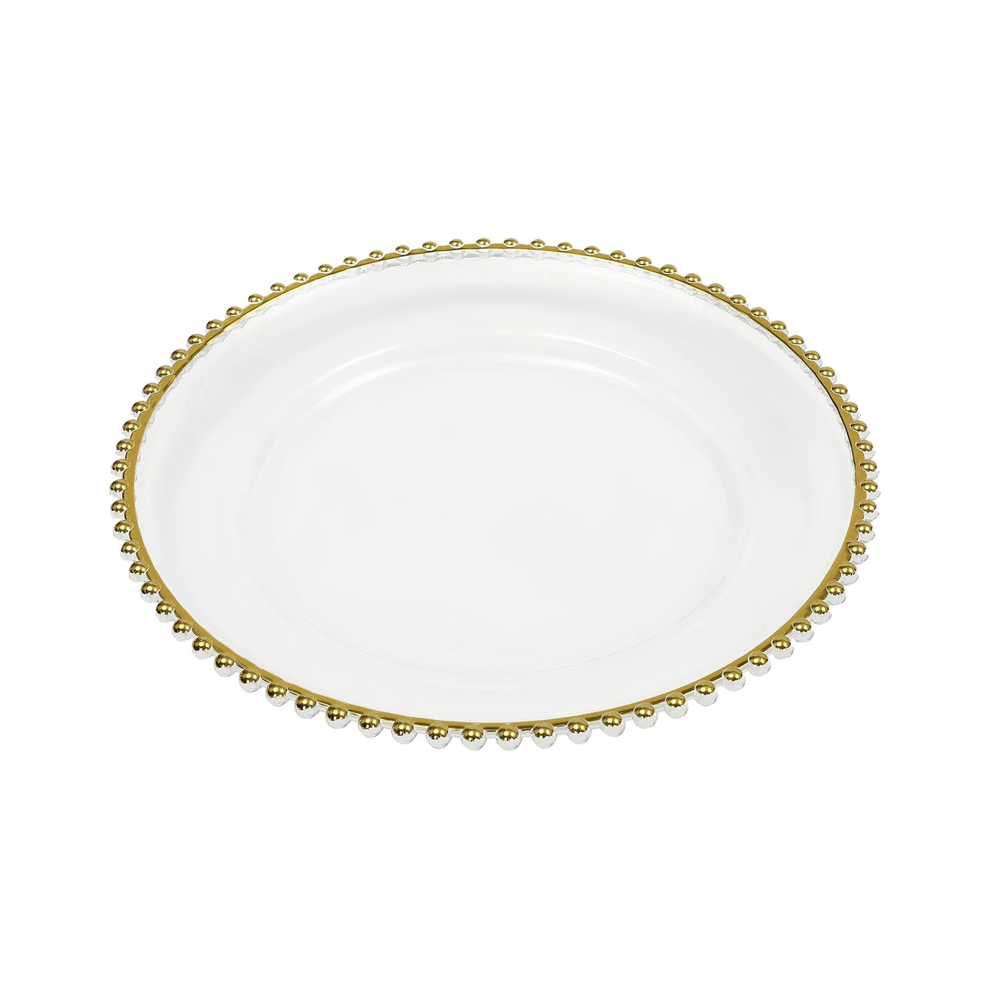 Hignconcerned Beaded Round Charger Plates for Weddings