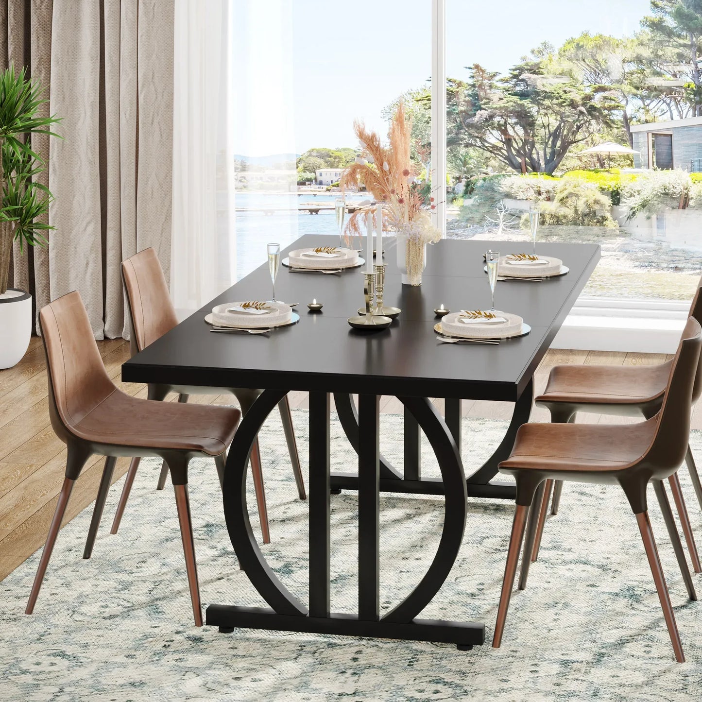 Tribesigns Dining Table For Four To Six Modern Industrial