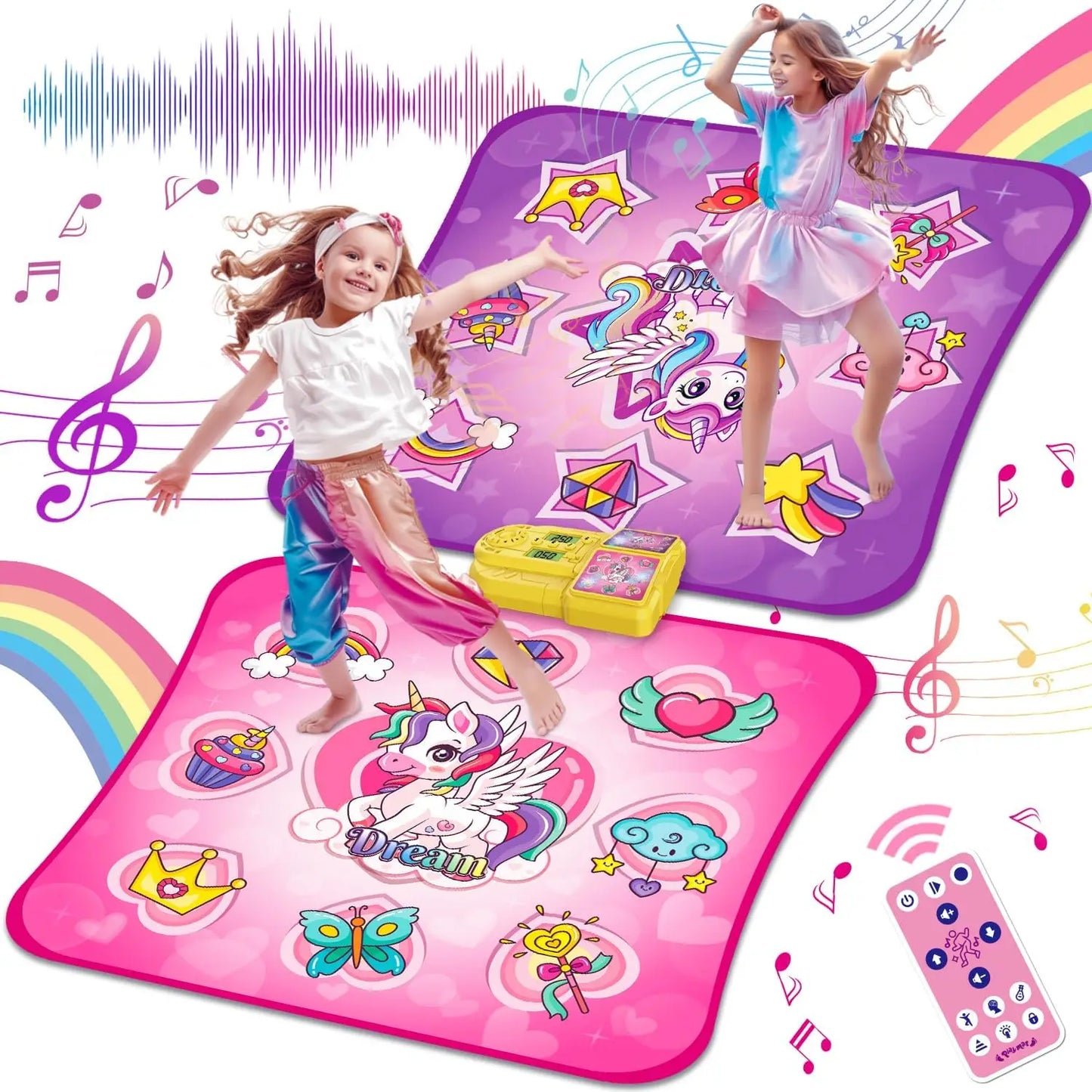 VATOS Unicorn Dance Mat Interactive Educational Indoor Outdoor Comprehensive Pack