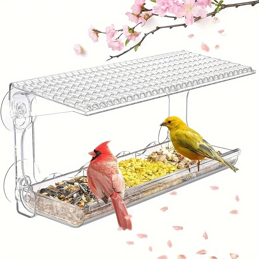 Feature Indestructible Window Bird Feeder Removable Tray