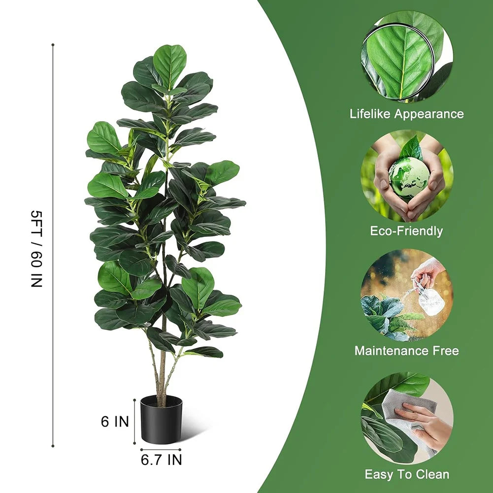 HiMIS Fiddle Leaf Fig Artificial Tree For Home Decor