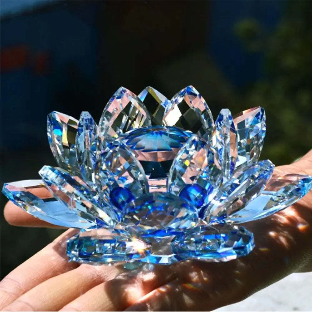Crystal Lotus Flower Figurine For Home Decor And Gifts