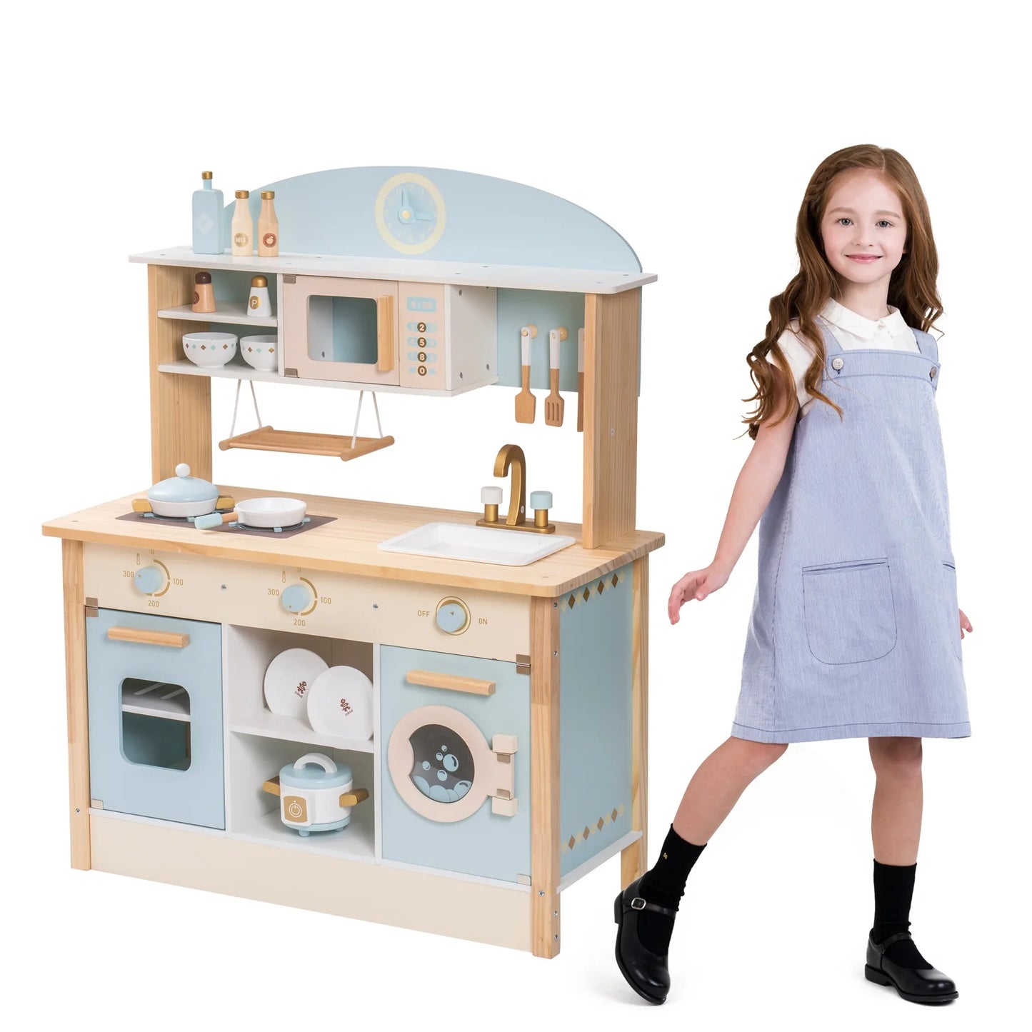 Rolife Robotime Robud Kids Kitchen Playset Wooden Pretend
